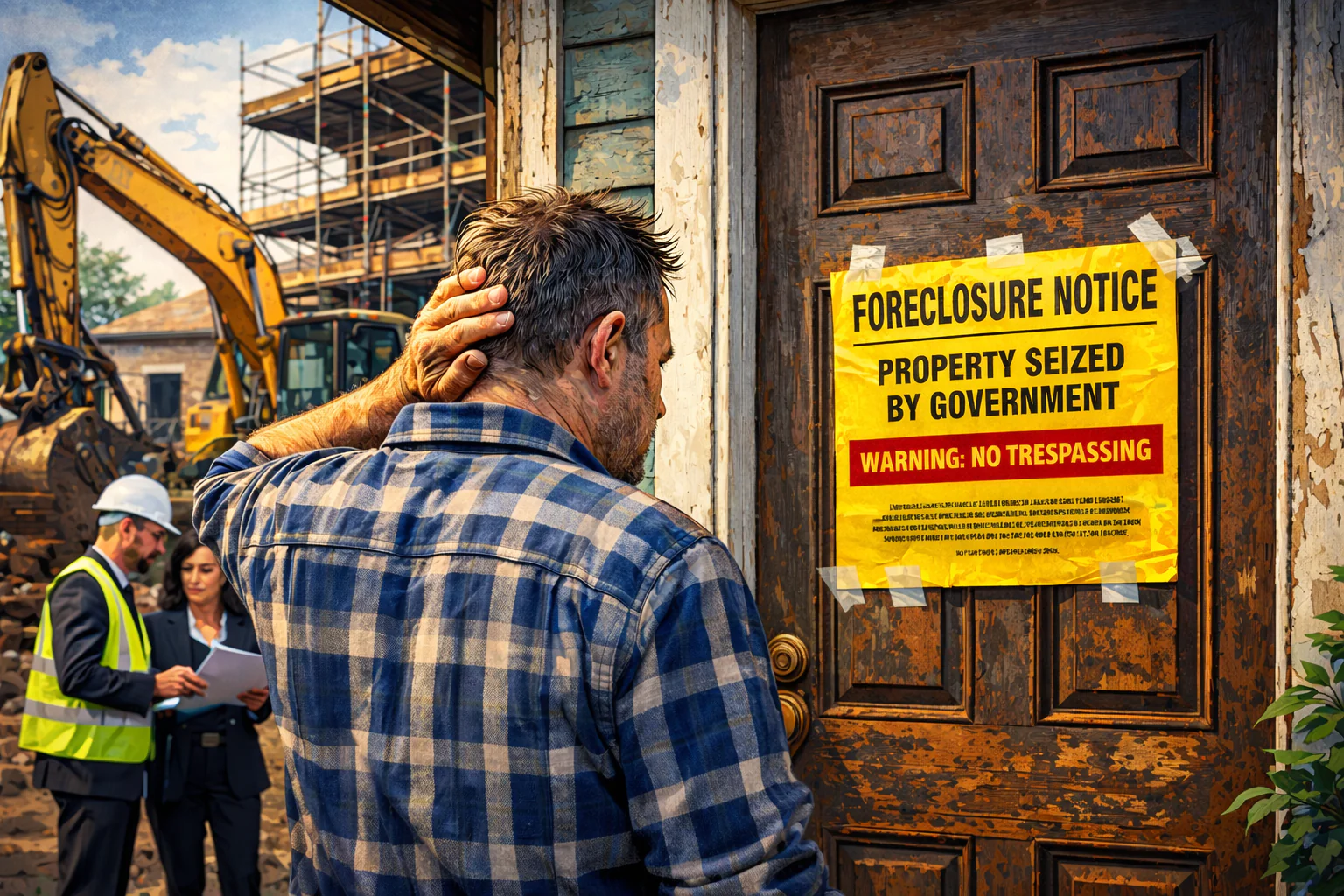 Property owner concerned about government action affecting their home.